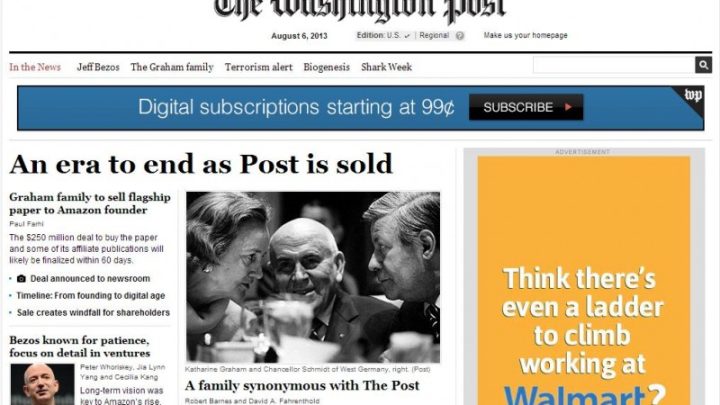 Le Washington Post racheté par le patron d’Amazon