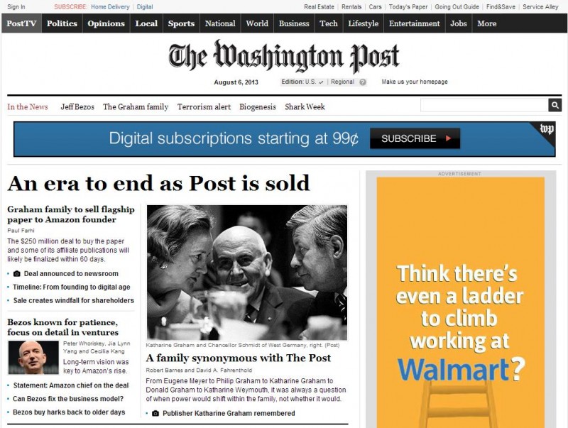 Le Washington Post racheté par le patron d’Amazon