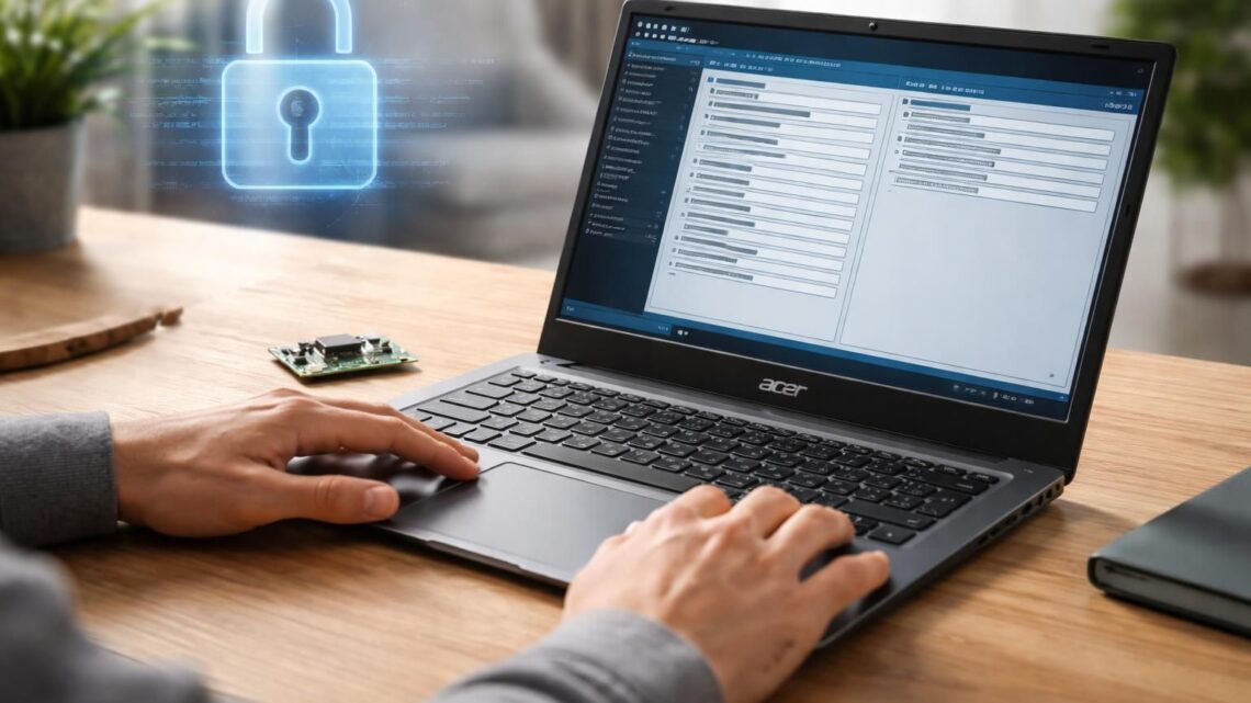 Sécurité DSI : régler BIOS/TPM/BitLocker sur un PC portable Acer